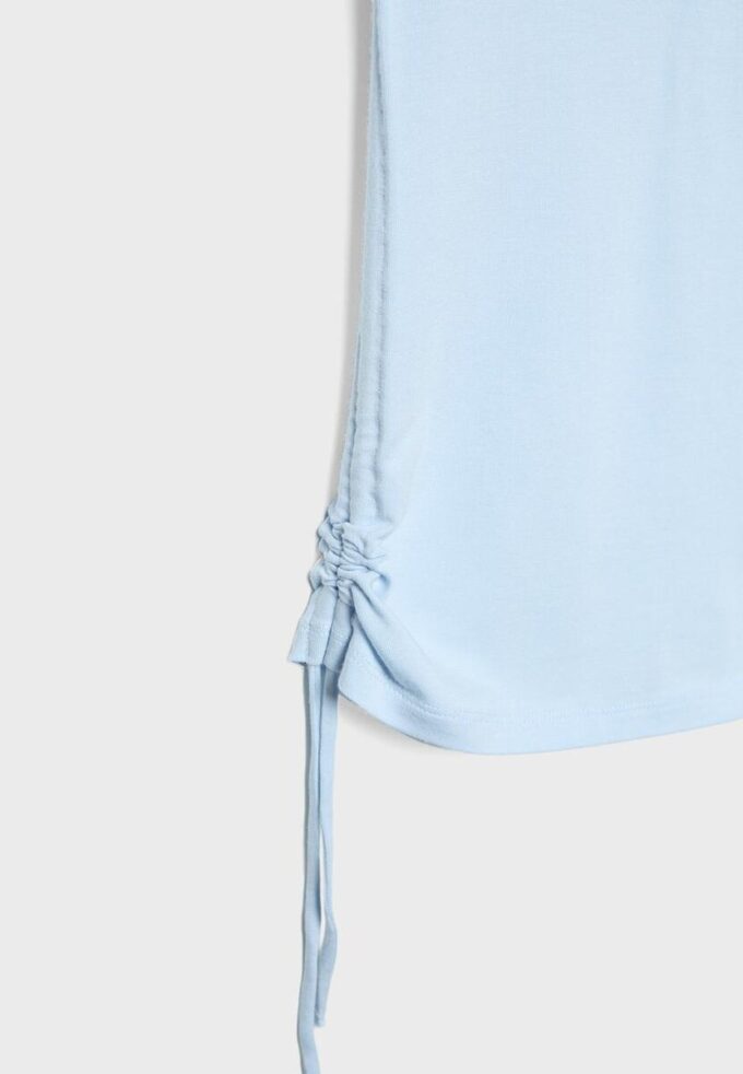 Tricou cu mâneci scurte și drapaj lateral Tricou cu mâneci scurte și drapaj lateral