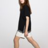 Tricou cu mâneci scurte și tiv din dantelă Tricou cu mâneci scurte și tiv din dantelă