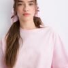 Tricou cu mâneci scurte și tiv din dantelă Tricou cu mâneci scurte și tiv din dantelă