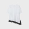 Tricou cu mâneci scurte și tiv din dantelă Tricou cu mâneci scurte și tiv din dantelă