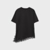 Tricou cu mâneci scurte și tiv din dantelă Tricou cu mâneci scurte și tiv din dantelă