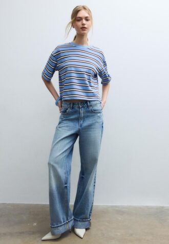 Tricou cu mâneci scurte în dungi