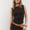 Tricou cu textură și pliuri Tricou cu textură și pliuri