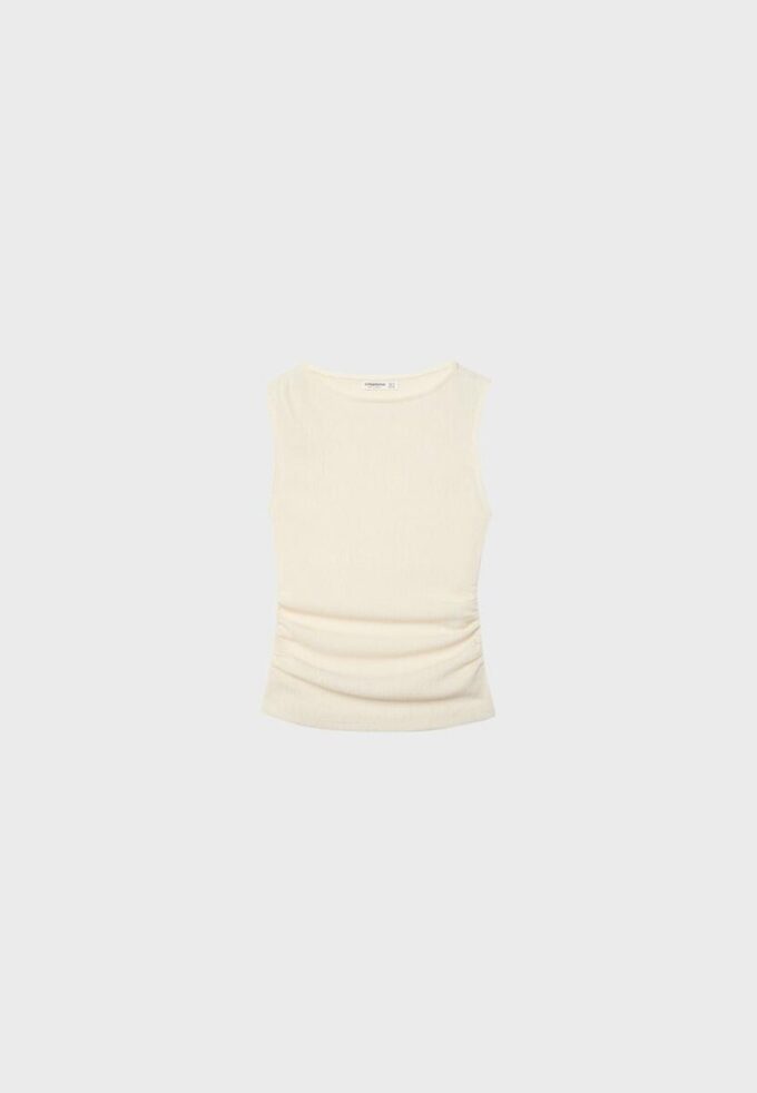 Tricou cu textură și pliuri Tricou cu textură și pliuri