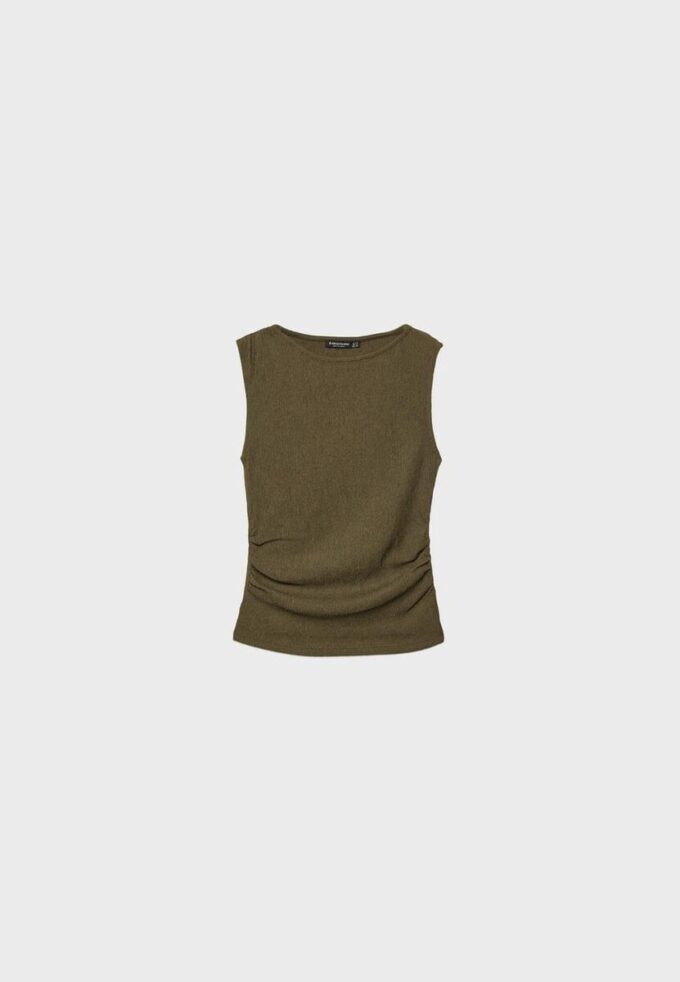 Tricou cu textură și pliuri Tricou cu textură și pliuri