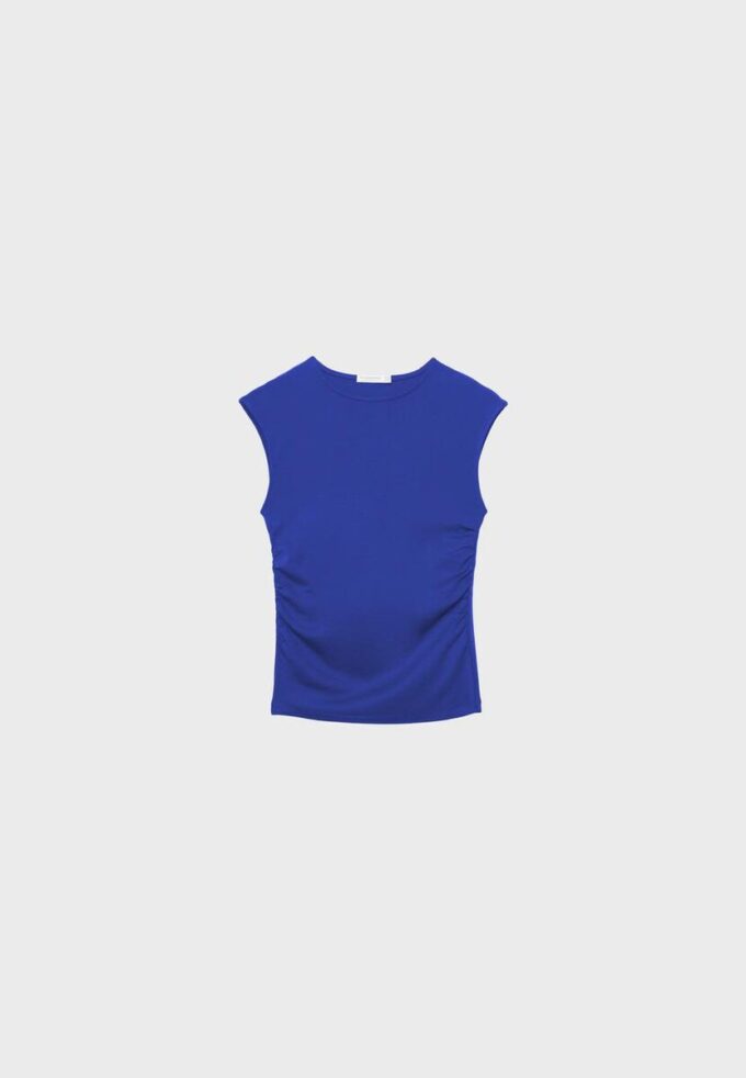 Tricou de bază ajustat cu volane Tricou de bază ajustat cu volane