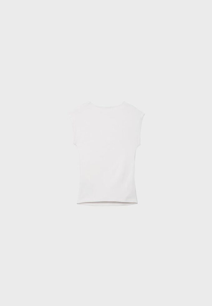 Tricou de bază ajustat cu volane Tricou de bază ajustat cu volane