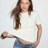 Tricou de bază cu croială regular și material gros Tricou de bază cu croială regular și material gros