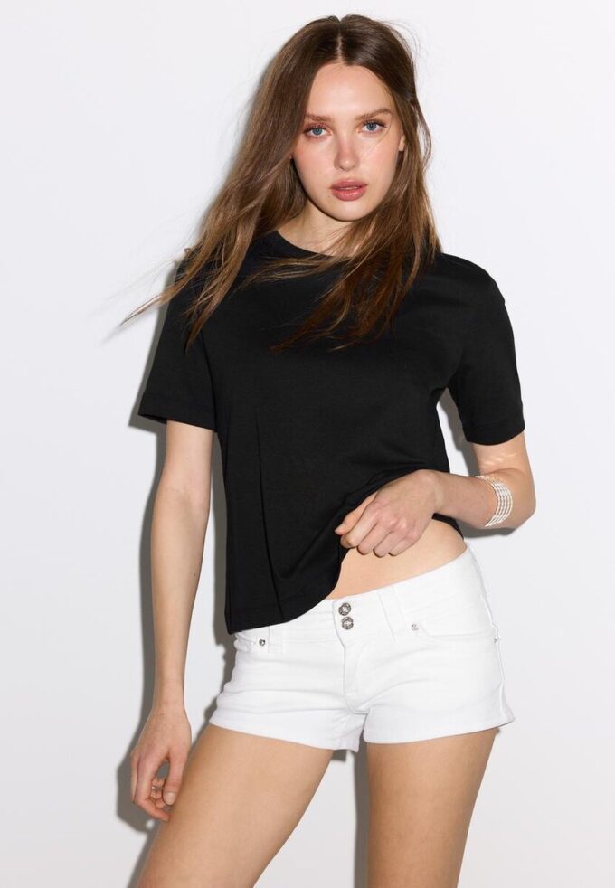 Tricou de bază cu croială regular și material gros Tricou de bază cu croială regular și material gros