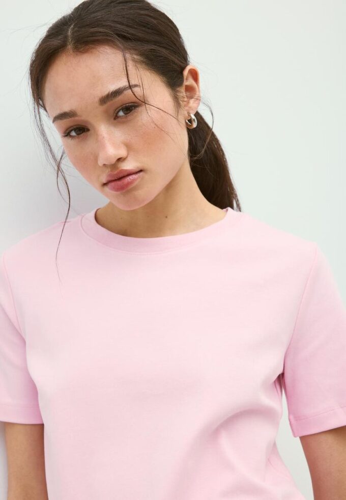 Tricou de bază cu croială regular și material gros Tricou de bază cu croială regular și material gros