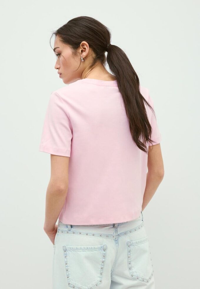 Tricou de bază cu croială regular și material gros Tricou de bază cu croială regular și material gros