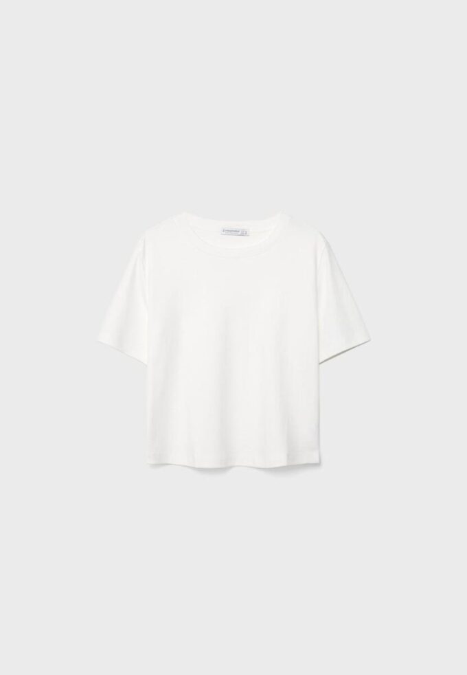 Tricou de bază cu croială regular și material gros Tricou de bază cu croială regular și material gros