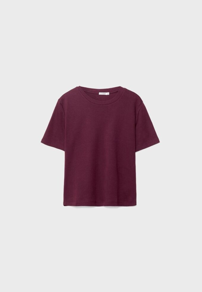 Tricou de bază cu croială regular și material gros Tricou de bază cu croială regular și material gros