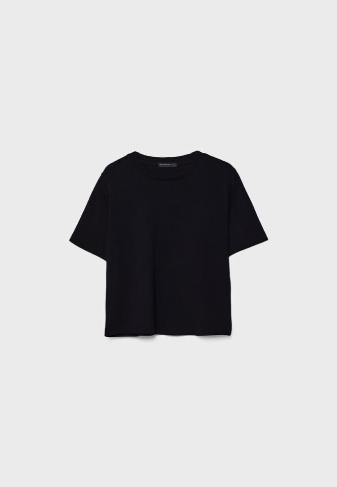 Tricou de bază cu croială regular și material gros Tricou de bază cu croială regular și material gros