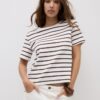 Tricou de bază cu dungi, croială regular, din material gros Tricou de bază cu dungi, croială regular, din material gros
