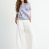 Tricou de bază cu dungi, croială regular, din material gros Tricou de bază cu dungi, croială regular, din material gros