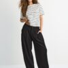 Tricou de bază cu dungi, croială regular, din material gros Tricou de bază cu dungi, croială regular, din material gros