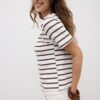 Tricou de bază cu dungi, croială regular, din material gros Tricou de bază cu dungi, croială regular, din material gros