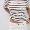 Tricou de bază cu dungi, croială regular, din material gros Tricou de bază cu dungi, croială regular, din material gros