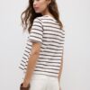 Tricou de bază cu dungi, croială regular, din material gros Tricou de bază cu dungi, croială regular, din material gros