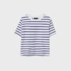 Tricou de bază cu dungi, croială regular, din material gros Tricou de bază cu dungi, croială regular, din material gros