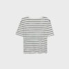 Tricou de bază cu dungi, croială regular, din material gros Tricou de bază cu dungi, croială regular, din material gros