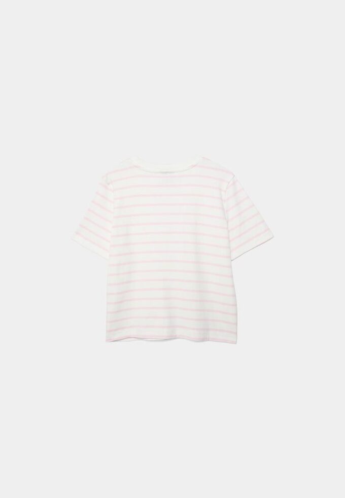 Tricou de bază cu dungi, croială regular, din material gros Tricou de bază cu dungi, croială regular, din material gros