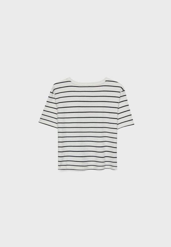 Tricou de bază cu dungi, croială regular, din material gros Tricou de bază cu dungi, croială regular, din material gros