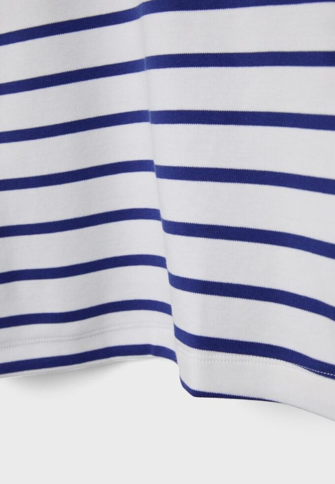 Tricou de bază cu dungi, croială regular, din material gros Tricou de bază cu dungi, croială regular, din material gros