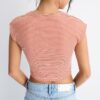 Tricou de bază cu dungi și mâneci scurte