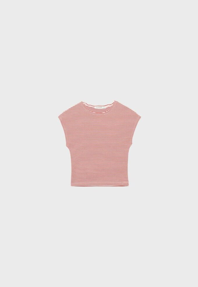 Tricou de bază cu dungi și mâneci scurte