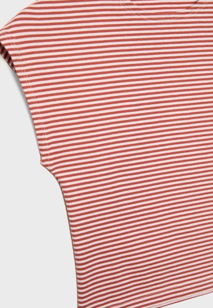 Tricou de bază cu dungi și mâneci scurte