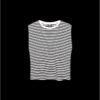 Tricou de bază cu dungi și umeri căptușiți Tricou de bază cu dungi și umeri căptușiți