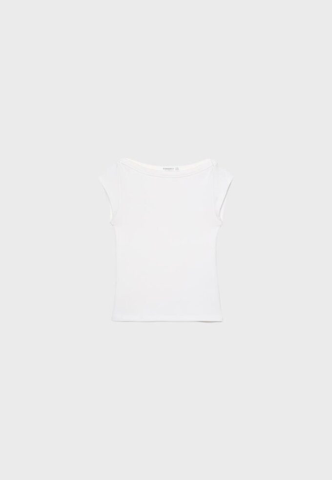 Tricou de bază cu guler barcă