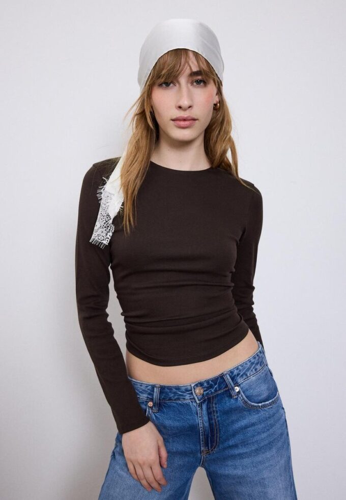 Tricou de bază cu mâneci lungi Tricou de bază cu mâneci lungi