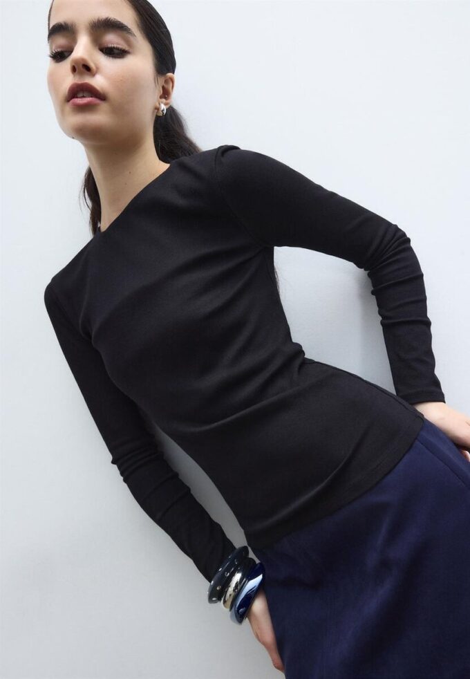 Tricou de bază cu mâneci lungi Tricou de bază cu mâneci lungi