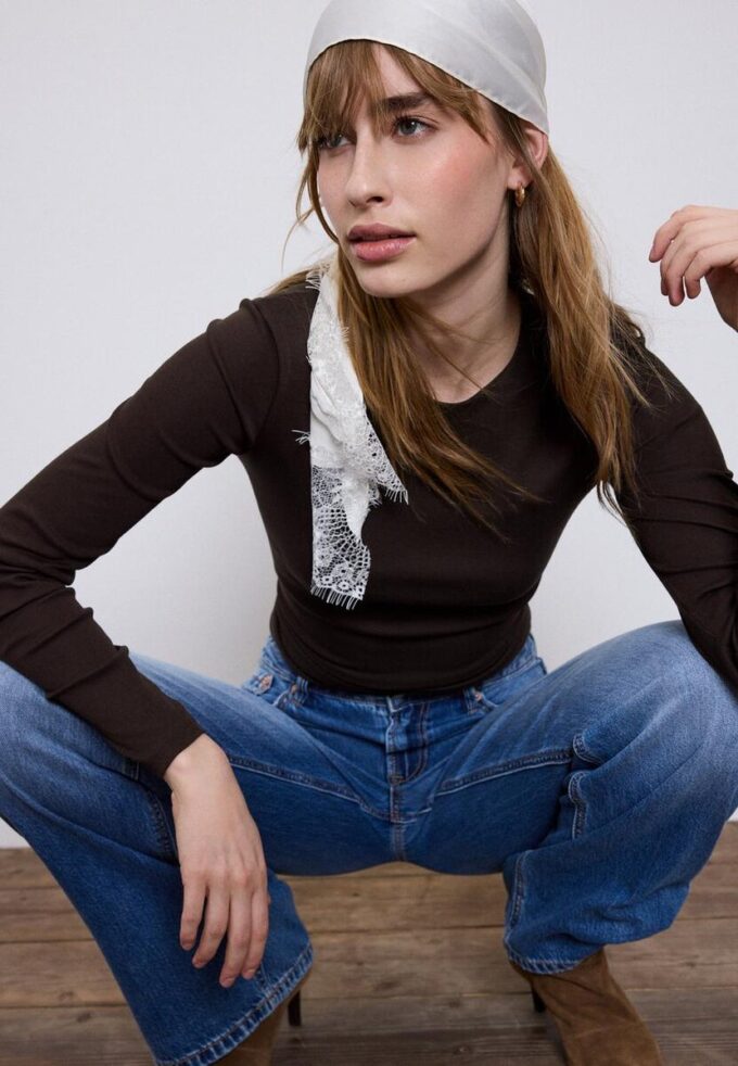 Tricou de bază cu mâneci lungi Tricou de bază cu mâneci lungi