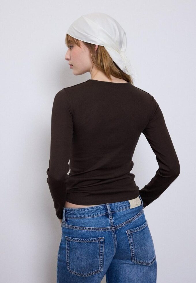 Tricou de bază cu mâneci lungi Tricou de bază cu mâneci lungi