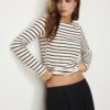Tricou de bază cu mâneci lungi și dungi Tricou de bază cu mâneci lungi și dungi
