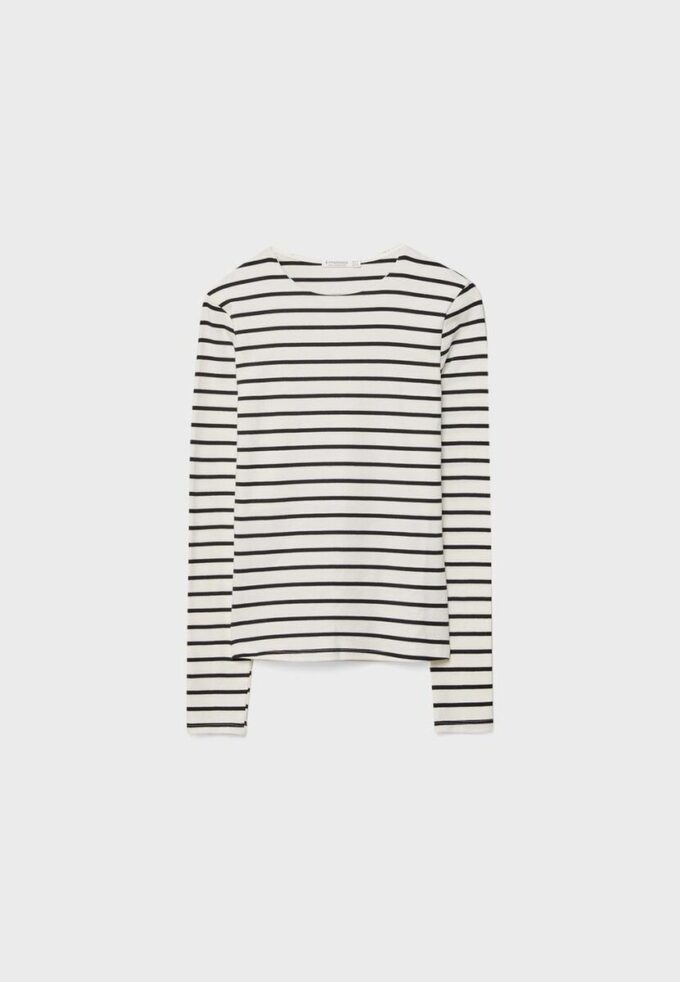 Tricou de bază cu mâneci lungi și dungi Tricou de bază cu mâneci lungi și dungi