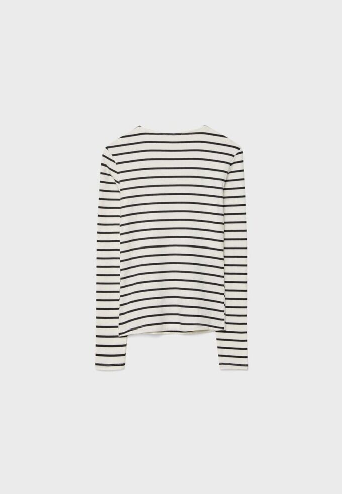 Tricou de bază cu mâneci lungi și dungi Tricou de bază cu mâneci lungi și dungi