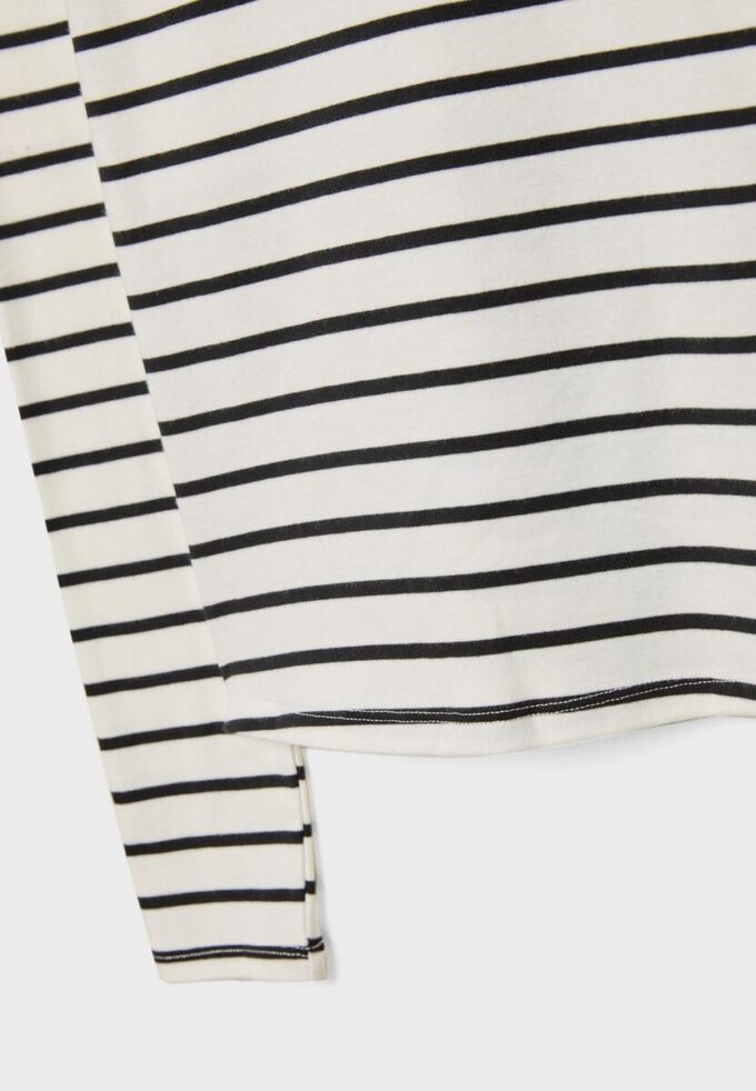 Tricou de bază cu mâneci lungi și dungi Tricou de bază cu mâneci lungi și dungi