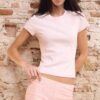 Tricou de bază cu mâneci scurte și guler rotund Tricou de bază cu mâneci scurte și guler rotund