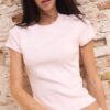 Tricou de bază cu mâneci scurte și guler rotund Tricou de bază cu mâneci scurte și guler rotund