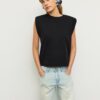 Tricou de bază cu umeri căptușiți Tricou de bază cu umeri căptușiți