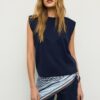 Tricou de bază cu umeri căptușiți Tricou de bază cu umeri căptușiți