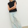 Tricou de bază cu umeri căptușiți Tricou de bază cu umeri căptușiți