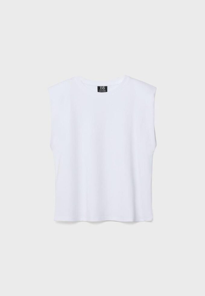 Tricou de bază cu umeri căptușiți Tricou de bază cu umeri căptușiți