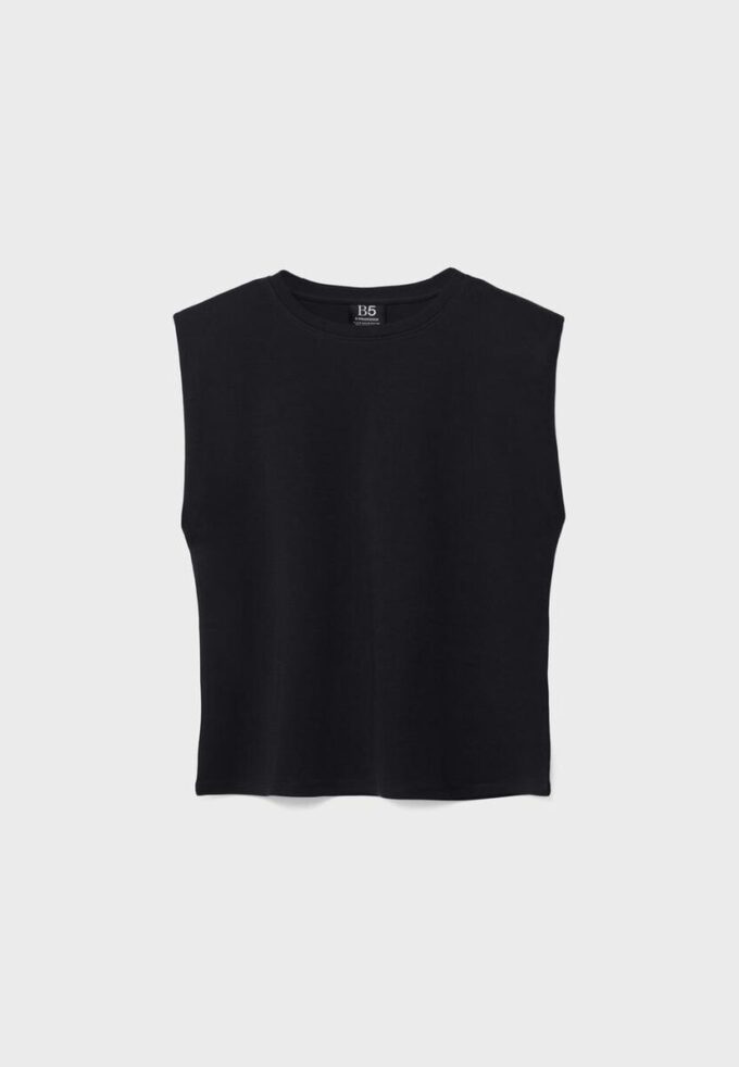Tricou de bază cu umeri căptușiți Tricou de bază cu umeri căptușiți