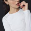 Tricou de bază din bumbac cu mâneci lungi Tricou de bază din bumbac cu mâneci lungi